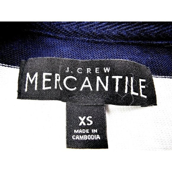 J. Crew Mercantile Size XS Men's 1/4 Zip Navy White Stripe Turtleneck Sweater - Picture 4 of 10